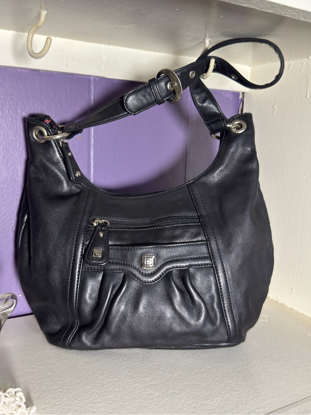 Stone Mountain Accessories black leather hobo shoulder bag NWOT Women’s purses